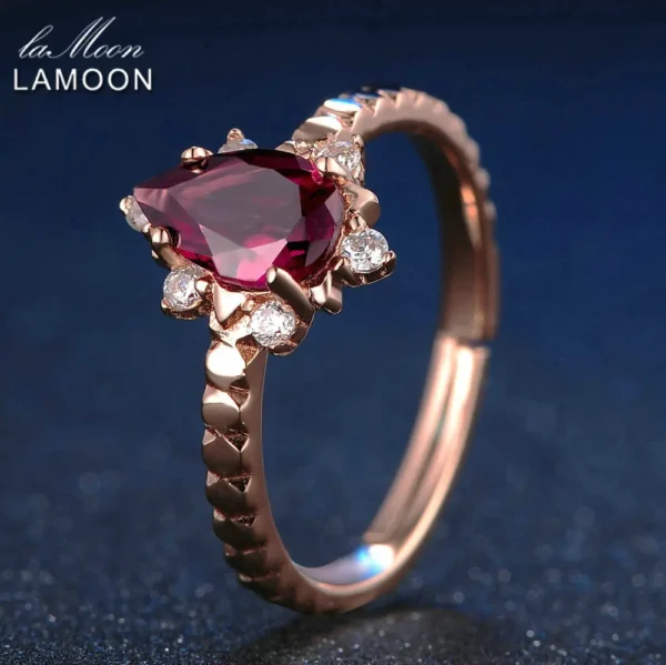 Bague en grenat plaquée or rose 18 carats – Image 3