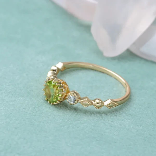 bague péridot en pierres précieuses naturelles pour femmes – Image 5