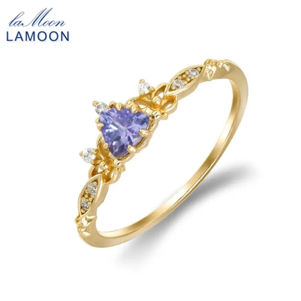 Bague en tanzanite naturelle plaquée or